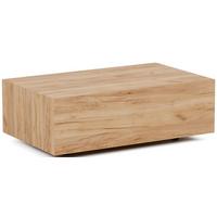 COUCHTISCH Noma Rechteckig in Eiche Braun, Blockform mit versteckten Rollen 90/55/28 cm - Eiche Wotan/Schwarz, Holzwerkstoff (55/90/28cm) - WFL GROUP