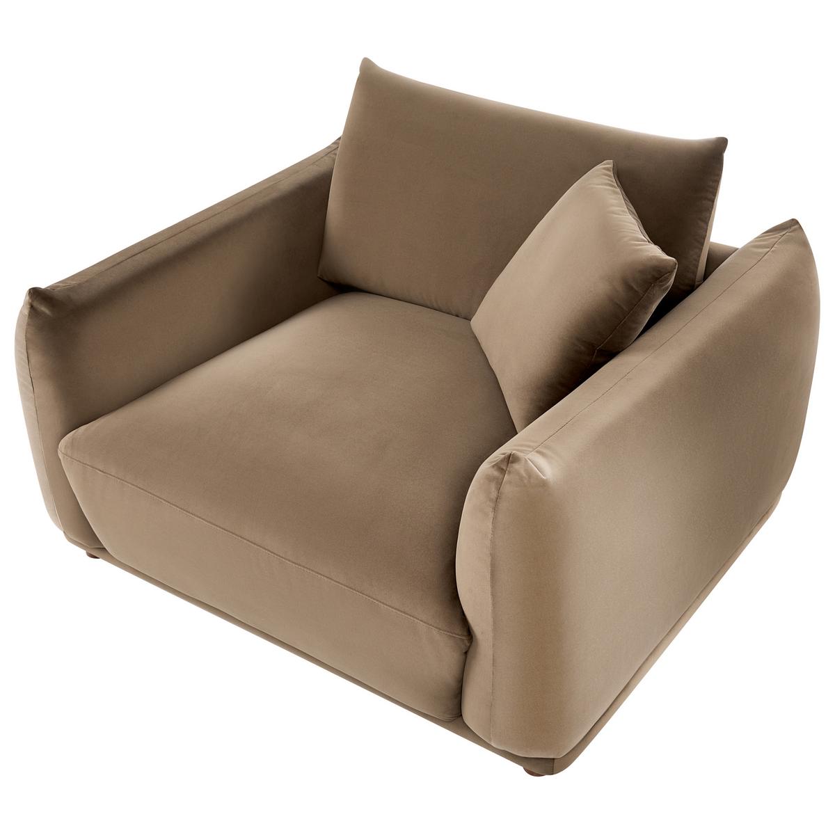SESSEL Samtstoff Braun Jubek - Braun, Textil (120/81/104cm) - Beliani