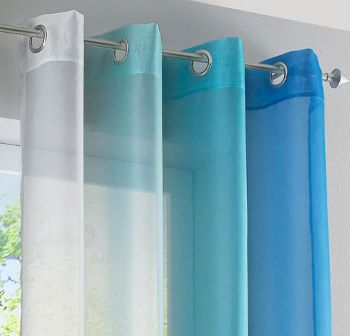 VORHANG 2ER SET »Modena« HxB 175x140 cm Blau - Blau, Textil (140/175cm) - Gardinenbox