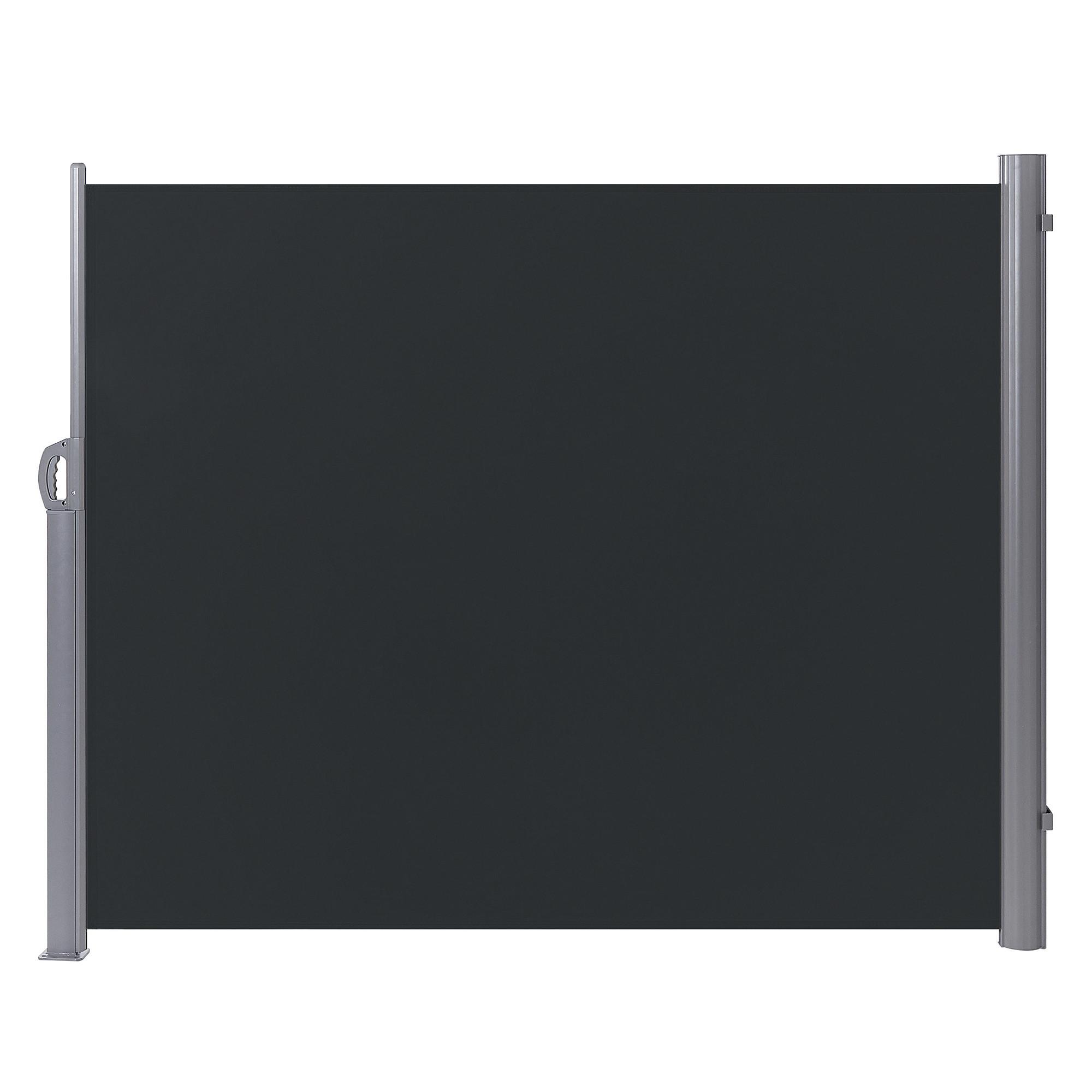 SEITENMARKISE graphitgrau ausziehbar 160/300 cm Dorio - Silberfarben/Graphitfarben, Kunststoff (305/160/9cm) - Beliani