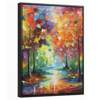 LEINWAND Bilder mit Rahmen - Landschaft - Wald - Farben - Natur - 30x40 - Multicolor, Textil (30/40cm) - MuchoWow