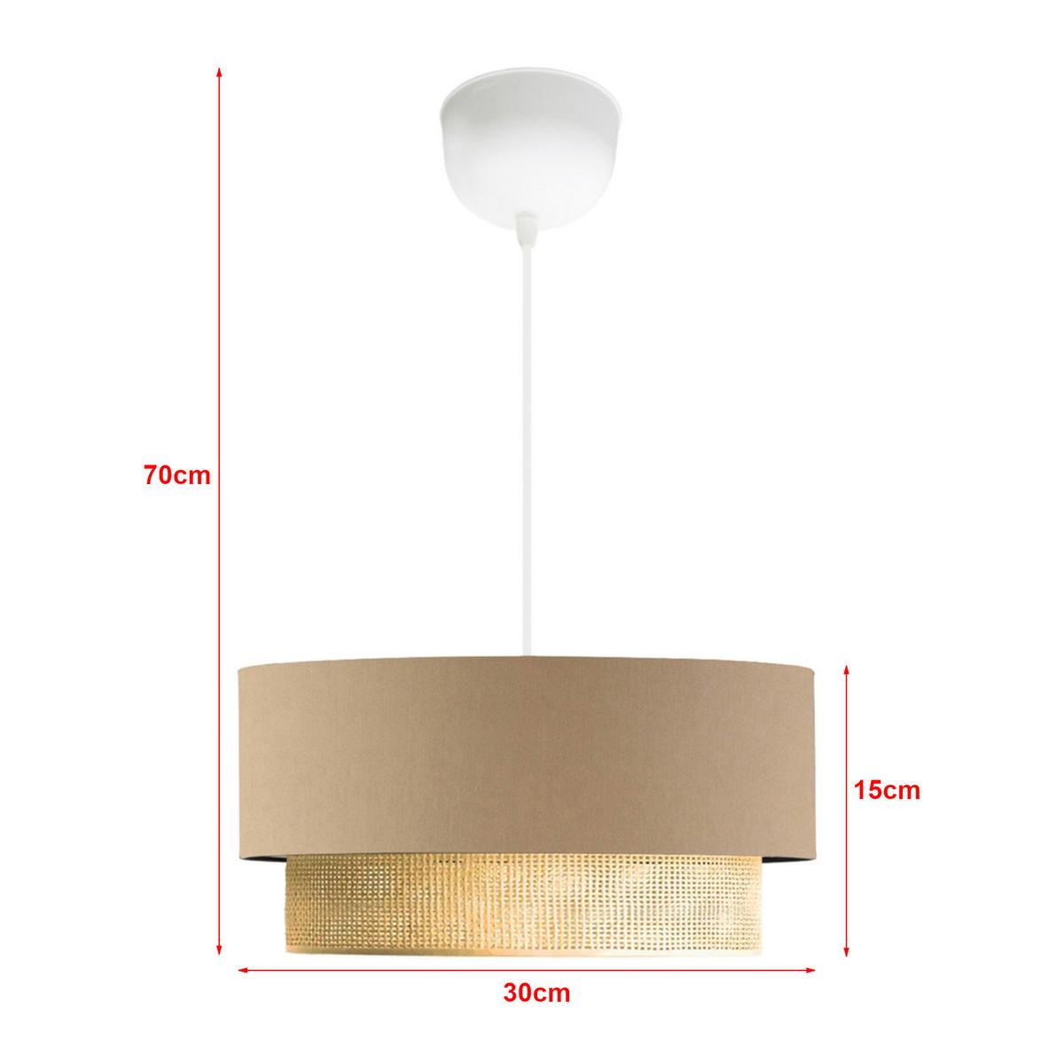 HÄNGELEUCHTE Loughborough - Beige, Textil (30/30/70cm) - lux.pro