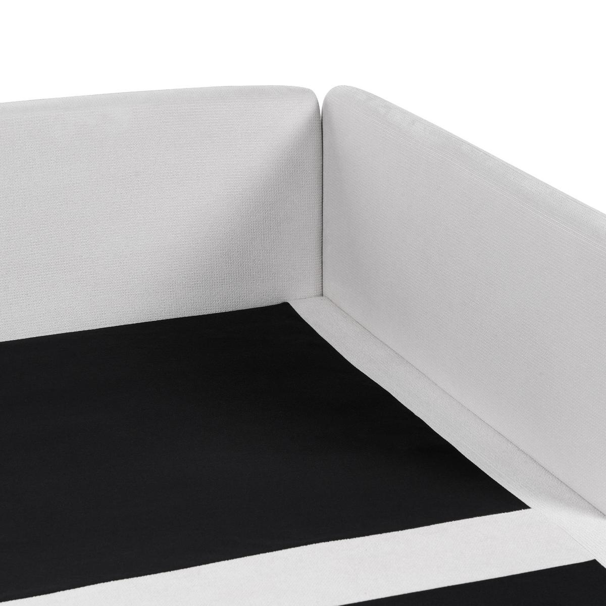 3-SITZER-ECKSOFA hellgrau linksseitig Egeris - Schwarz/Grau, Textil (291/151cm) - Beliani