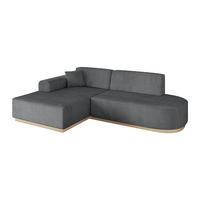 ECKSOFA Ottomane Links IREA-L1 - 232x165x80 cm Duneklgrau - Dunkelgrau, Holzwerkstoff/Textil (232/165cm) - ALTDECOR