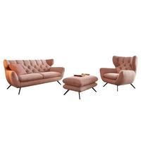 SITZGRUPPE CHARME Rosé Cord - Rosa, Textil (225/94/95cm) - KAWOLA