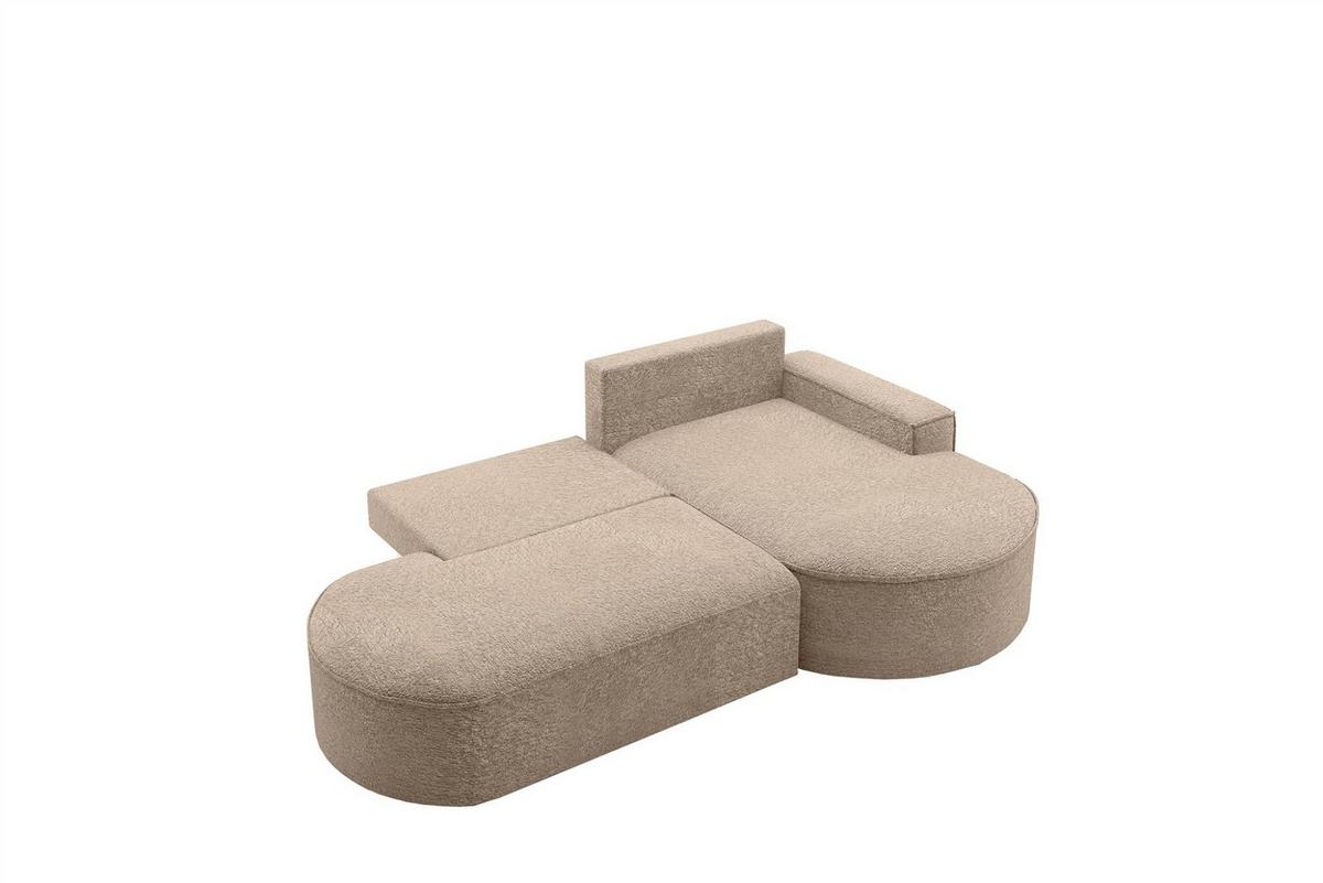 ECKSOFA Girona Mit Schlaffunktion - Greige, Holzwerkstoff/Textil (278/179cm) - Fun Möbel