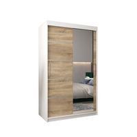 SCHWEBETÜRENSCHRANK 200/120/62 2-türig - Silberfarben/Weiß, Holz/Kunststoff (120/200/62cm) - MÖBEL KRYSPOL