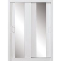 SCHWEBETÜRENSCHRANK MIRA 160/215/60cm 2-türig mit Spiegel Weiß - Weiß, Holzwerkstoff (160/215/60cm) - MASSENO