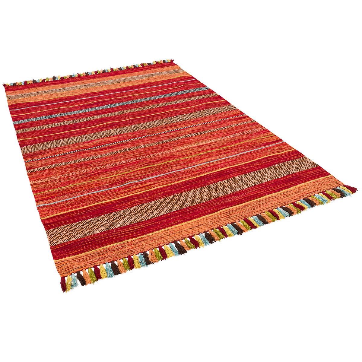 NATUR TEPPICH KELIM KALLEEN - Rot, Textil (140/200cm) - Pergamon