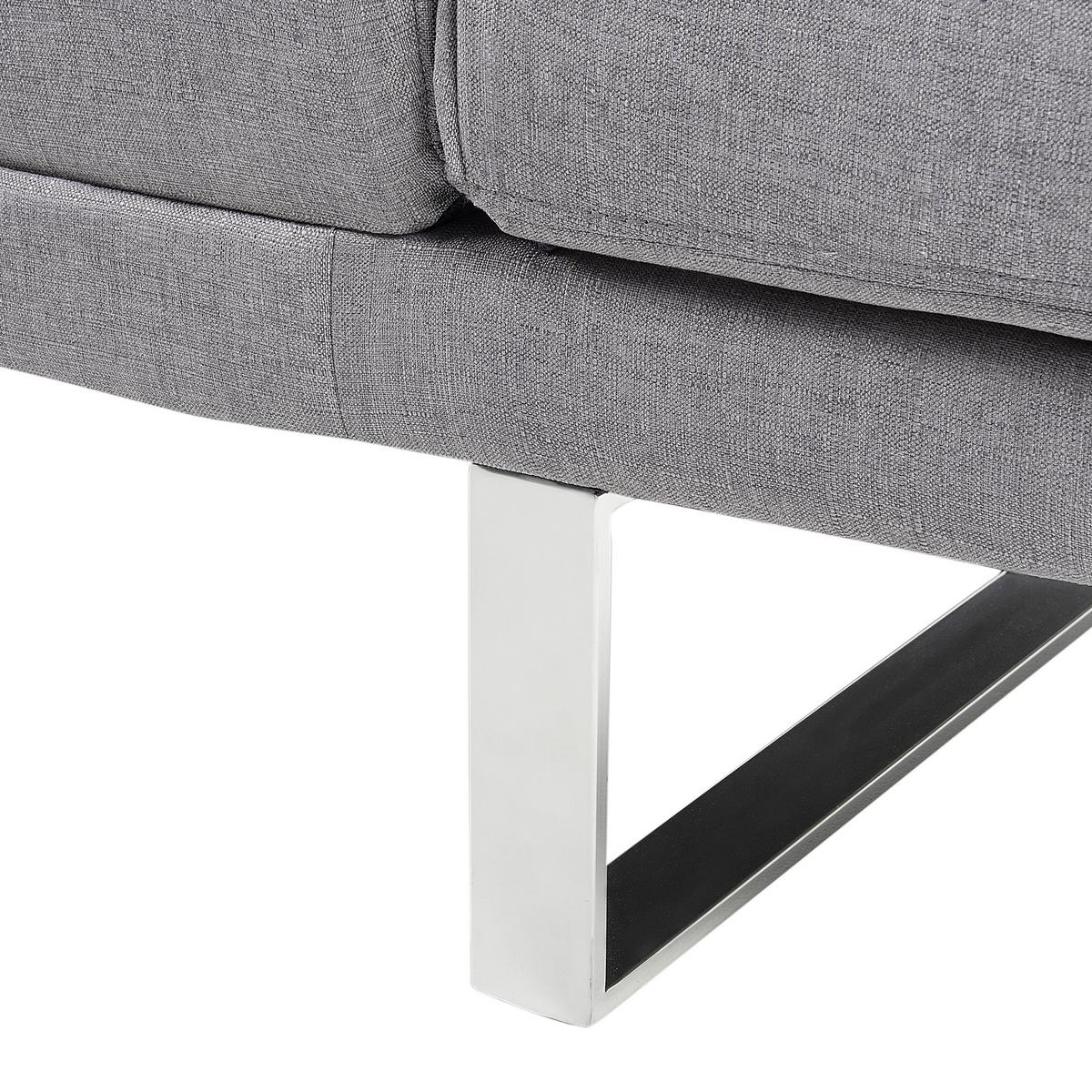 2-SITZER-SCHLAFSOFA Polyester Grau York - Hellgrau, Textil (190/81/89cm) - Beliani