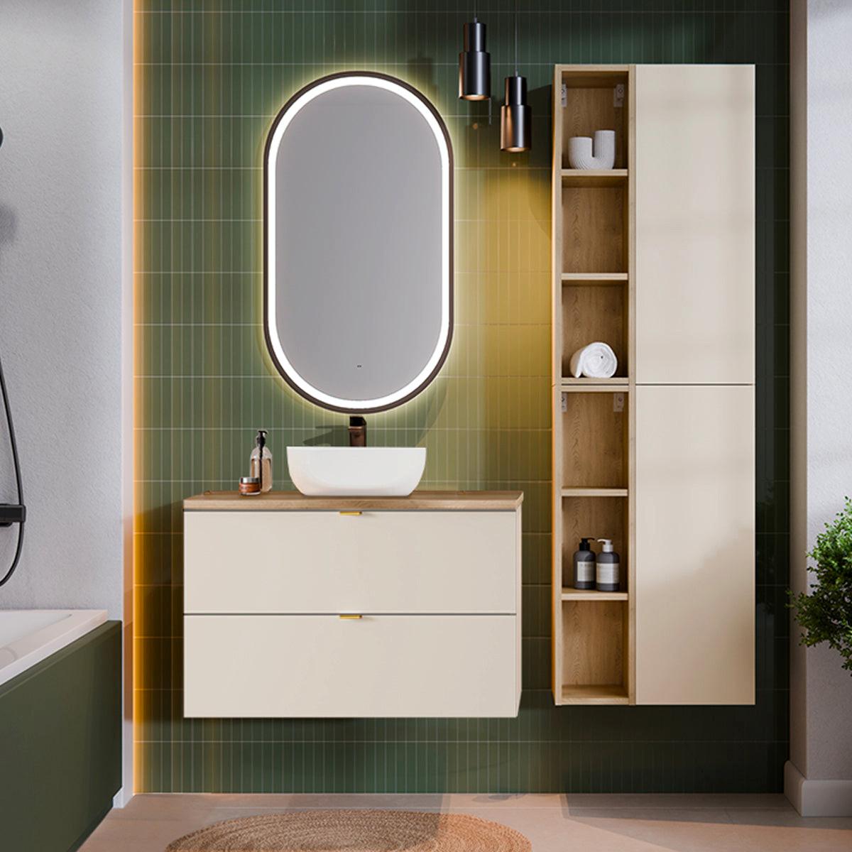 WASCHTISCHUNTERSCHRANK 80.6cm Azel Kaschmir - Beige, Holzwerkstoff (80.6/52/46cm) - Petits-meubles