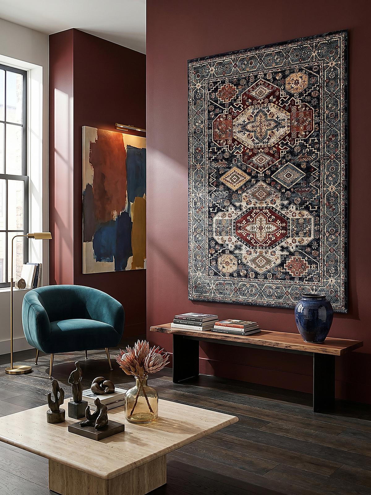 KURZFLORTEPPICH GLAZERT, geometrisch, Blau, 160 x 230 cm - Blau, Textil (230/160cm) - KADIMA DESIGN