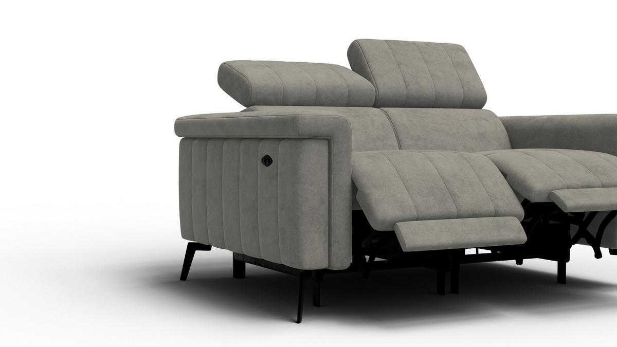 RELAXSOFA NORDEL 2-Sitzer, taupe - Taupe/Schwarz, Holz/Textil (150/80/105cm) - Wozimo