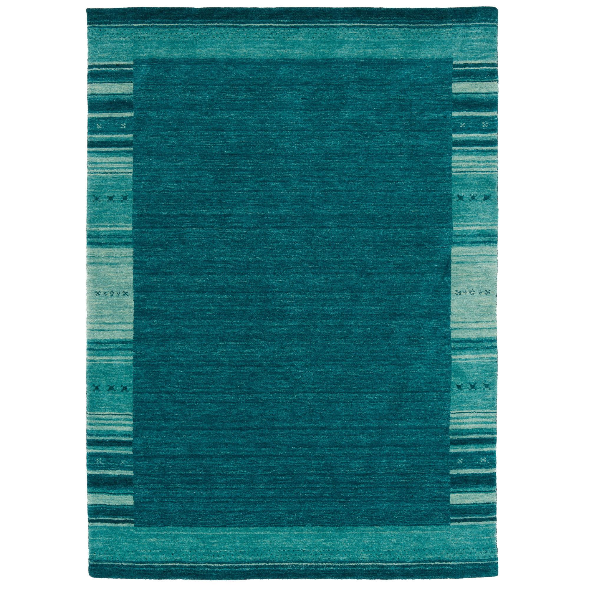NATUR WOLLE TEPPICH GABBEH ESTA - Petrol, Textil (200/290cm) - Pergamon