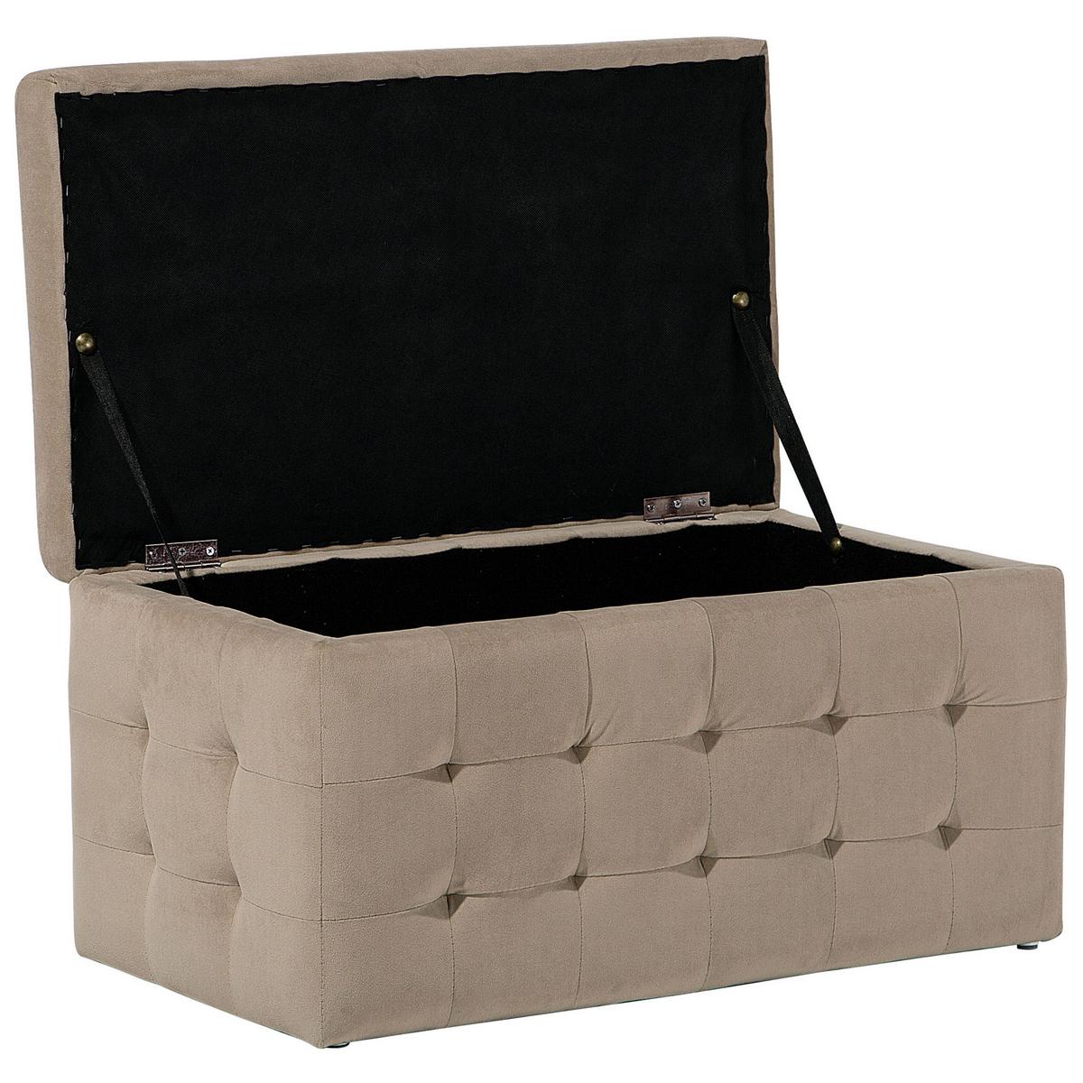 TRUHENBANK Michigan 42/72/40 cm - Hellbraun, Textil (72/40/42cm) - Beliani