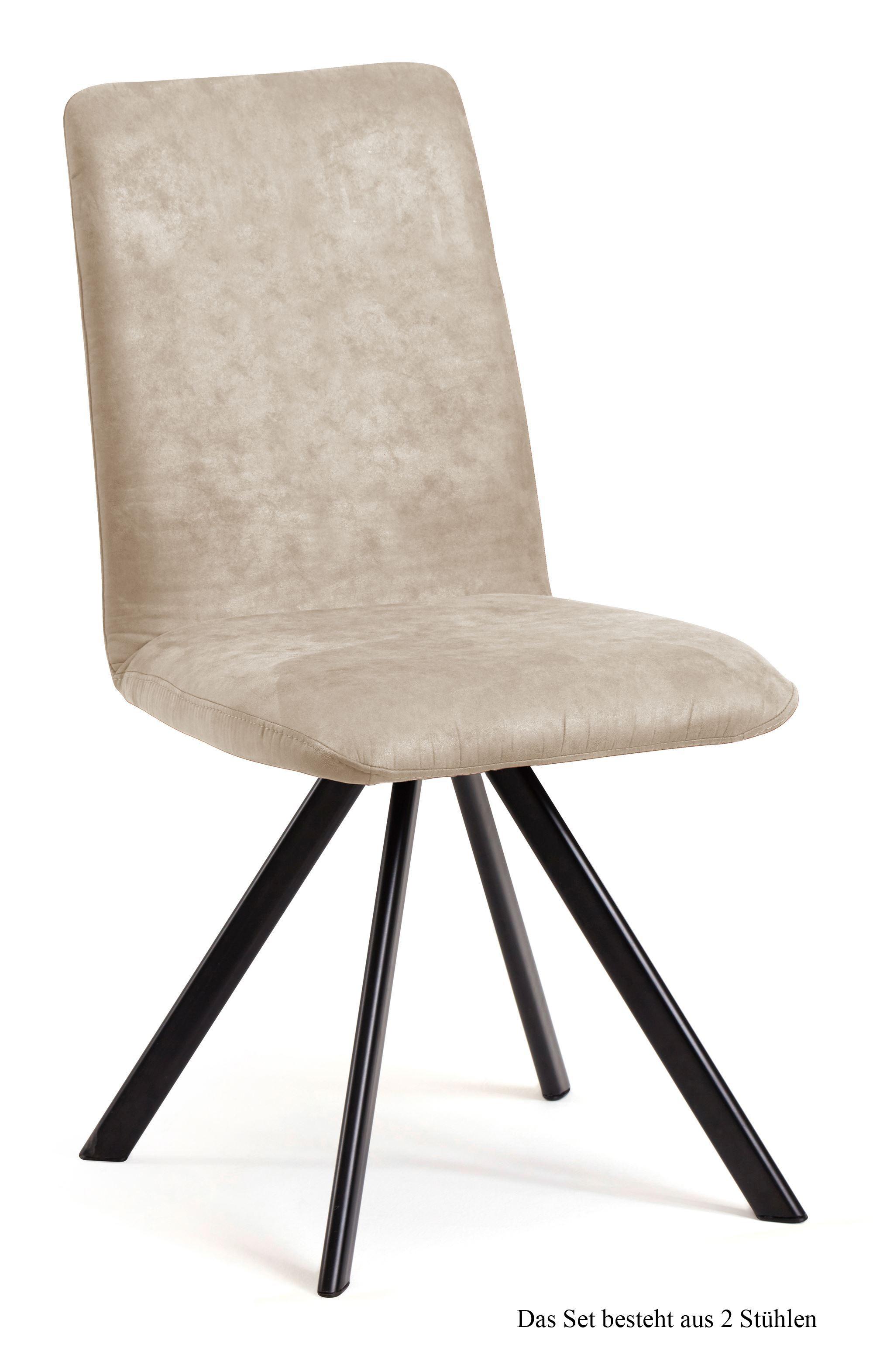 ESSZIMMERSTUHL (2er-Set) Datja 47x92x60 Schwarz/Natur - Schwarz/Naturfarben, Kunststoff (60/92/47cm) - 58aufmkessel
