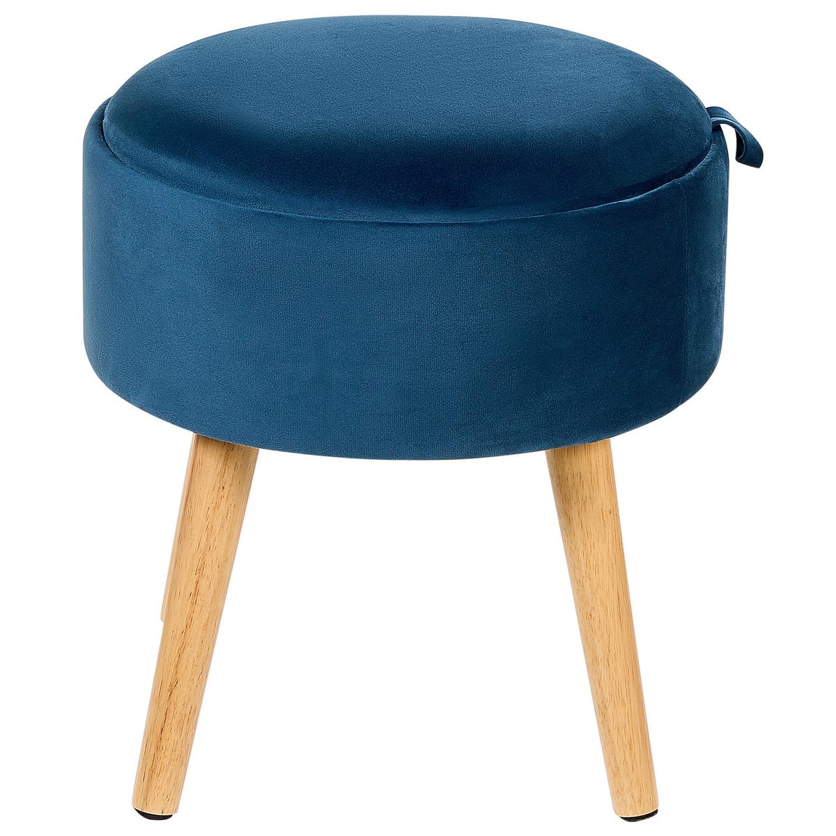 HOCKER Neely 39/39/43 cm - Blau, Textil (39/43/39cm) - Beliani