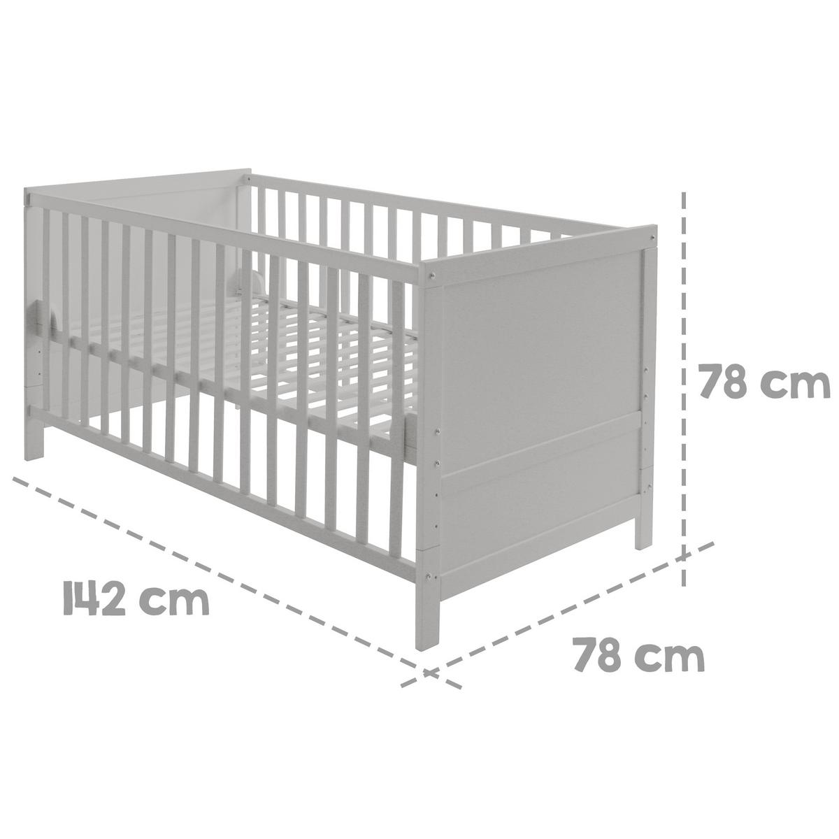 BABYBETT mit Umbauecken 70 x 140 cm - Taupe, Holzwerkstoff (70/140cm) - Roba