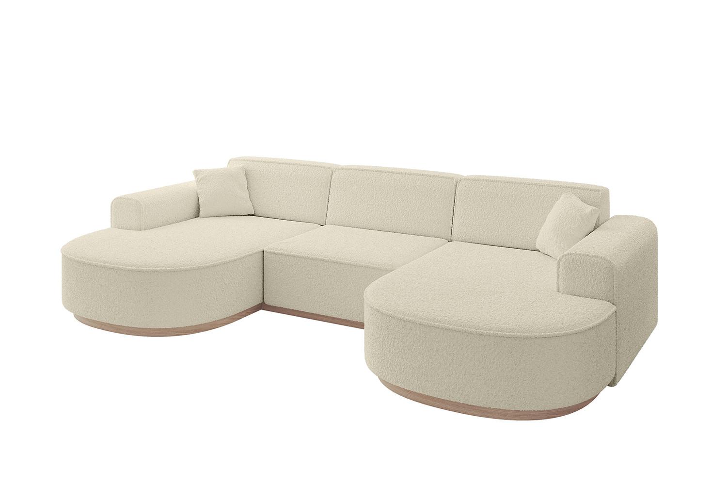 WOHNLANDSCHAFT MARI-U1-v1 - 303x171x83 cm Beige Bouclé - Beige, Holzwerkstoff/Textil (303/83/171cm) - ALTDECOR