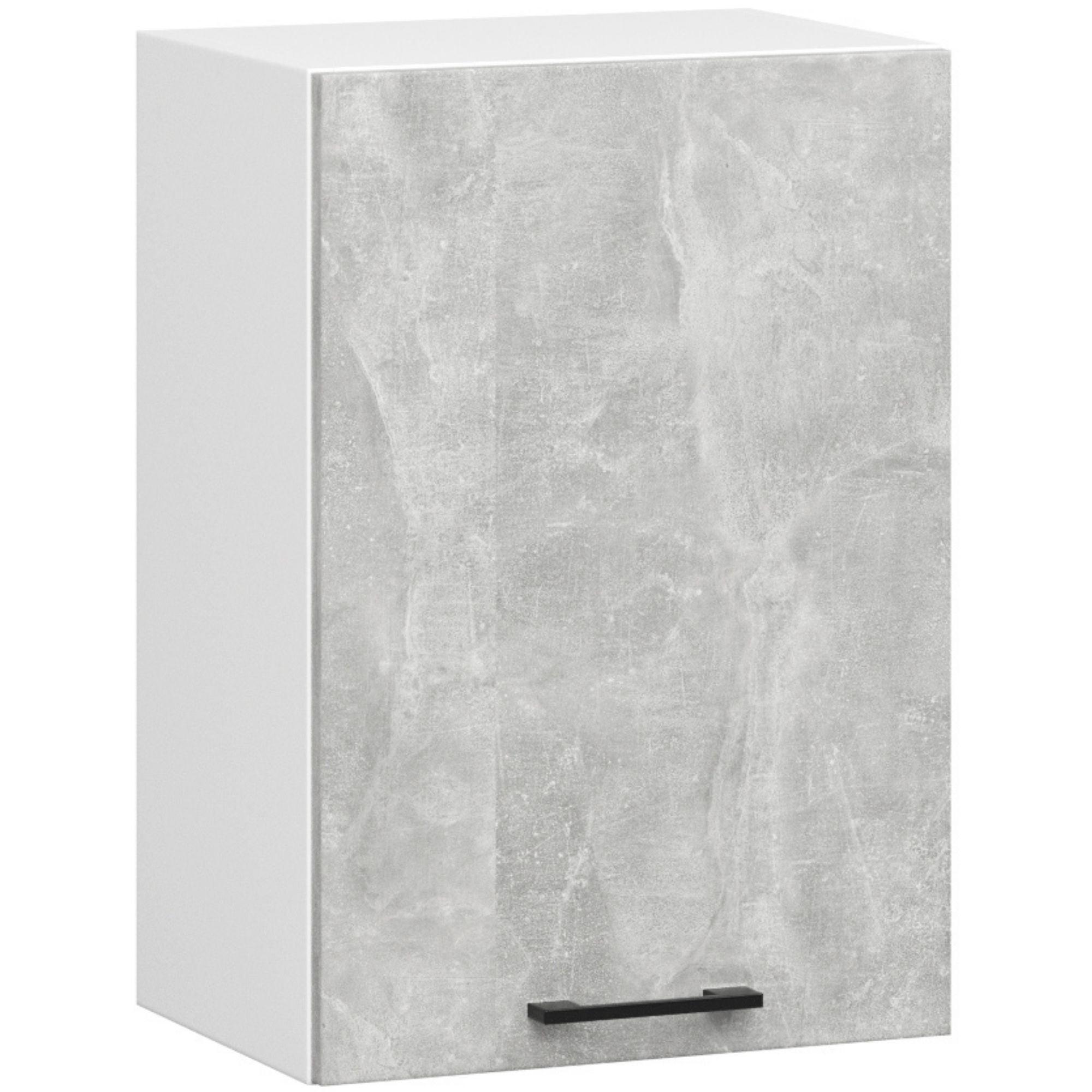 HÄNGESCHRANK Weiß, Beton 58/50/30 - Hellgrau/Weiß, Holzwerkstoff (50/58/30cm) - RAUMHIRSCH FURNITURE