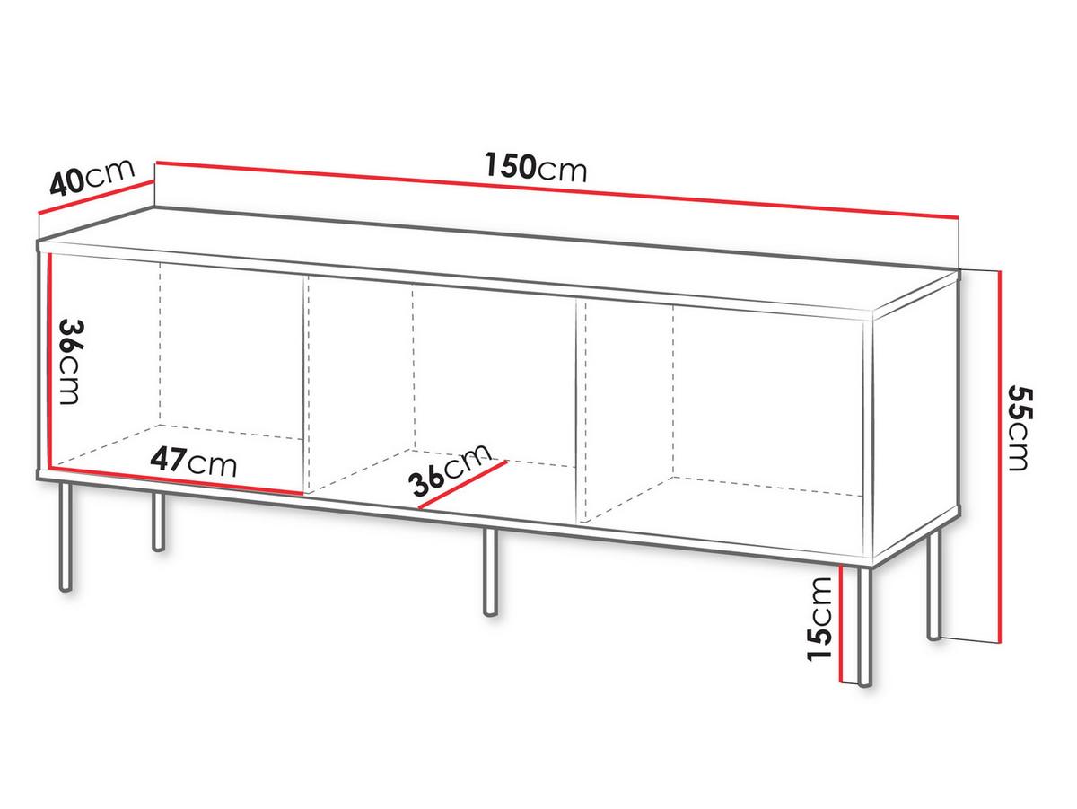 TV-LOWBOARD Tresse 150 3D - Beige, Holzwerkstoff/Metall (150/55/40cm) - MIRJAN24