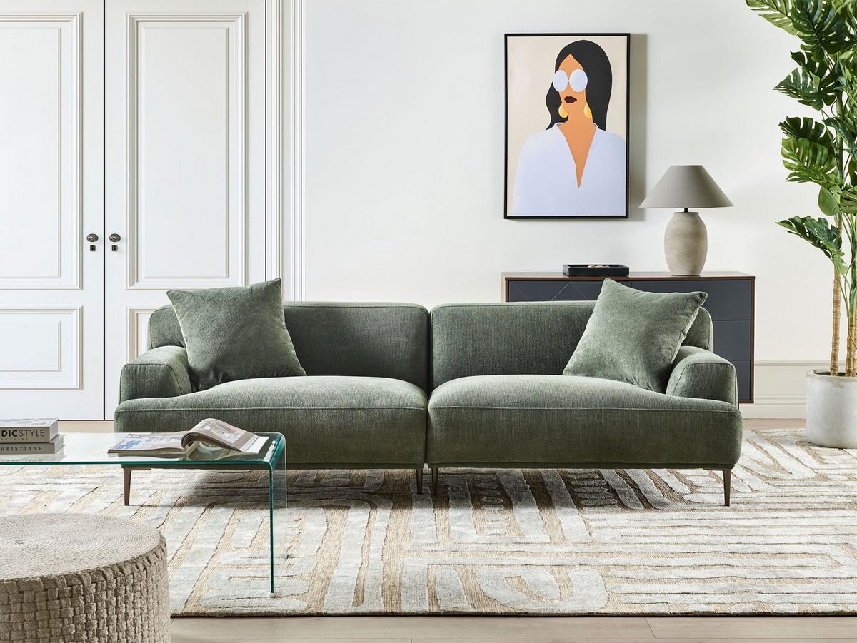 3-SITZER-SOFA Stoff Grün Matila - Grün, Textil (233/70/94cm) - Beliani
