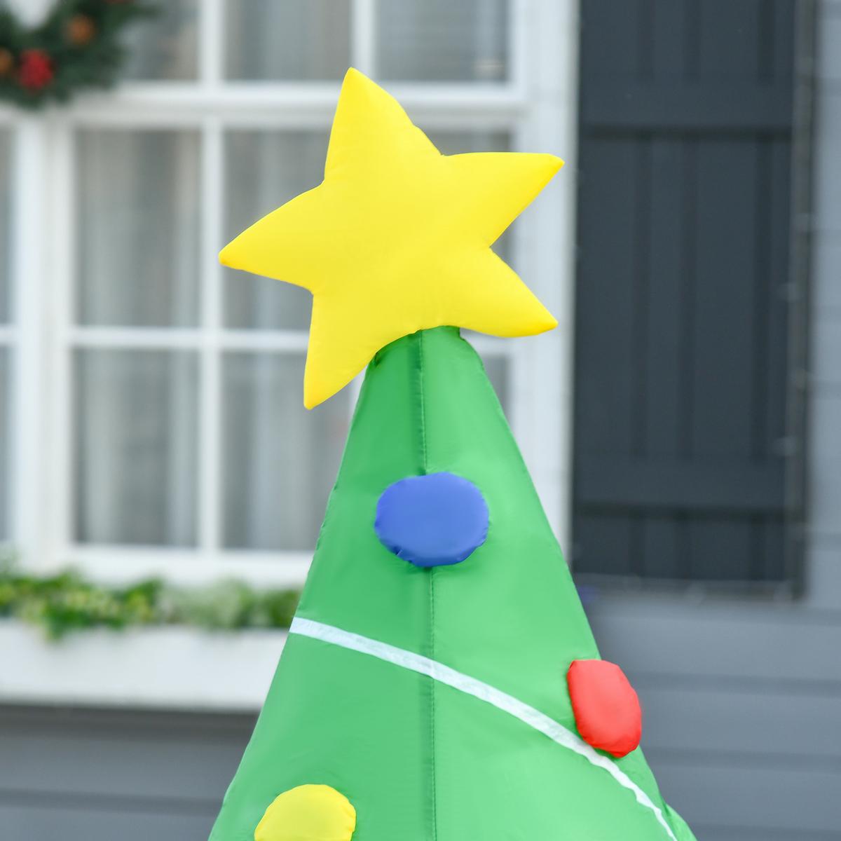 WEIHNACHTSDEKORATION aufblasbar mit LED-Licht, 150 cm Wasserdicht - Multicolor, Textil (65/150/75cm) - HOMCOM