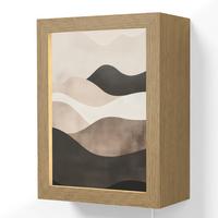 WANDLEUCHTE Abstrakt - Landschaft - Wellen - Cremefarben 15x20 cm - Graubraun, Holzwerkstoff (15/20/8cm) - OnlyWow
