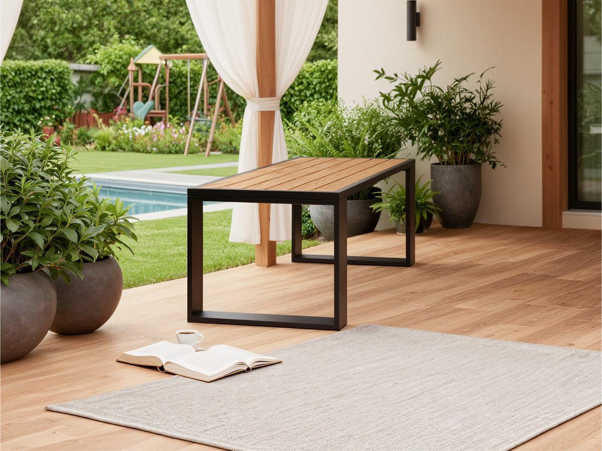 GARTENBEISTELLTISCH Elba - Schwarz - Schwarz, Metall (65/122/55cm) - MKS