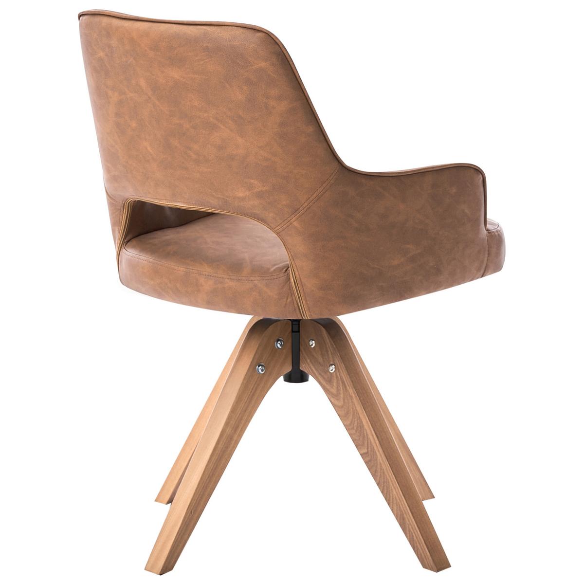 ESSZIMMERSTUHL drehbar Kunstleder Braun Moravia - Braun, Kunststoff (56/83/66cm) - Beliani