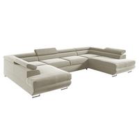PANORAMASOFA Lyam 5 Sitzplätze Beige - Beige, Holzwerkstoff (335/72/201cm) - Petits-meubles