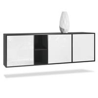 SIDEBOARD Cuba Türen in Weiß Hochglanz - Weiß Hochglanz, Holzwerkstoff (182/53/35cm) - Vladon