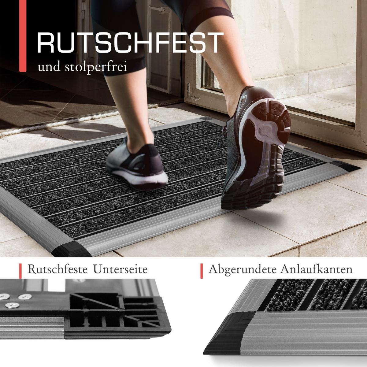 ALU-FUSSMATTE AluGant - Blaugrau, Metall (80/50cm) - BoMoe