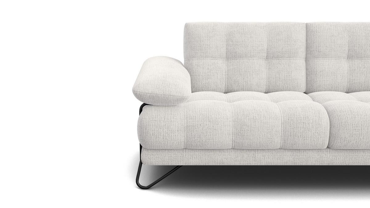 SOFA BUBBARA 2,5-Sitzer, creme - Creme/Schwarz, Holz/Textil (215/87/96cm) - Wozimo