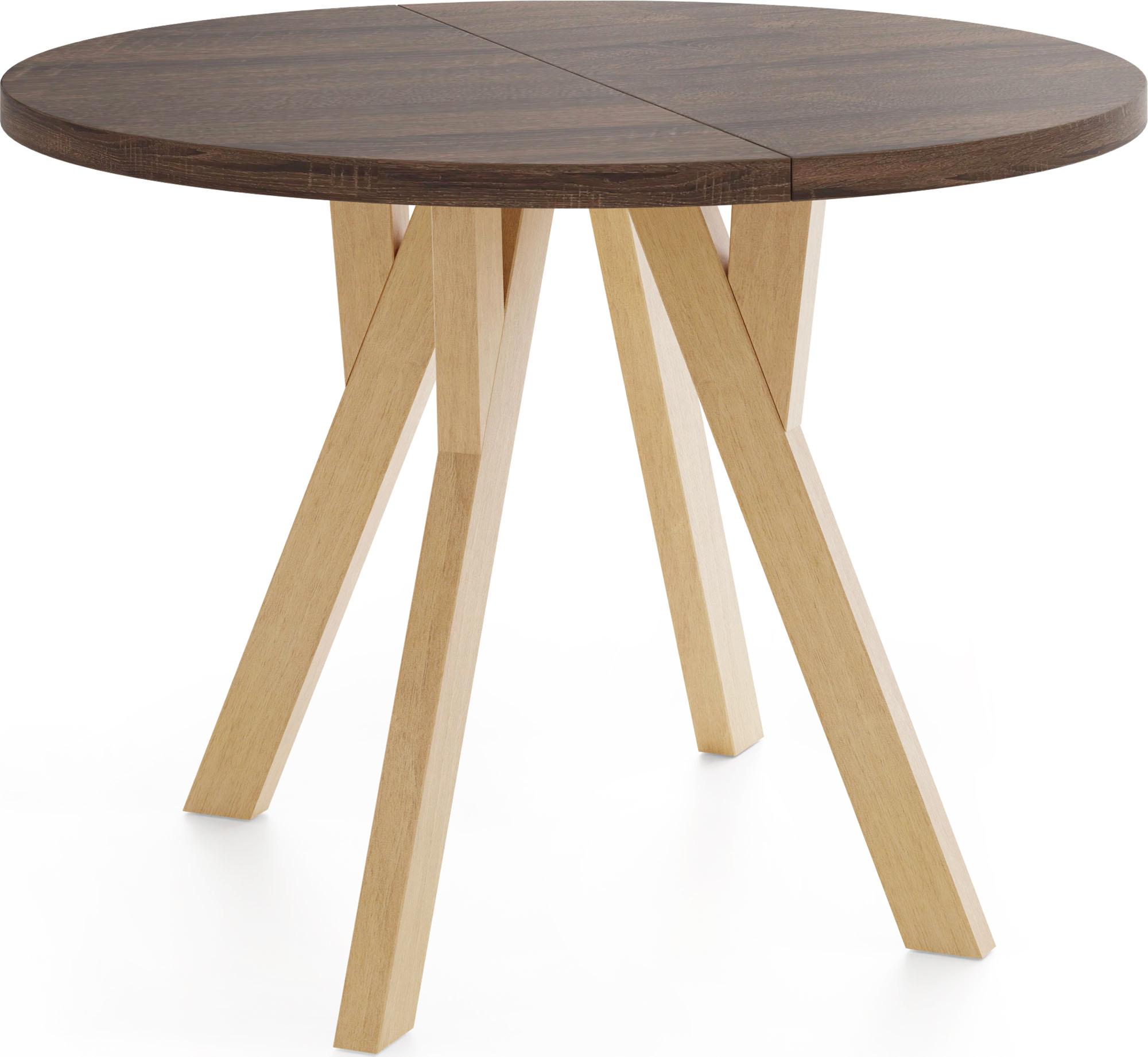 ESSTISCH Avero runder ausziehbarer, Eiche Sonoma dunkelbraun 80-160/80/77 cm - Hellbraun/Eichefarben, Holz/Holzwerkstoff (80/160/77cm) - WFL GROUP