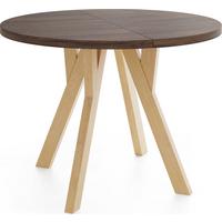 ESSTISCH Avero runder ausziehbarer, Eiche Sonoma dunkelbraun 100-140/100/77 cm - Hellbraun/Eichefarben, Holz/Holzwerkstoff (100/140/77cm) - WFL GROUP