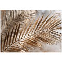 FOTOTAPETE Blätter Beton Golden 150x105 cm - Multicolor, Papier (150/105cm) - Wallarena