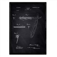 POSTER Rasiermesser Patent A3 Rahmenlos - Schwarz, Papier (29.7/5/42cm) - Nacnic