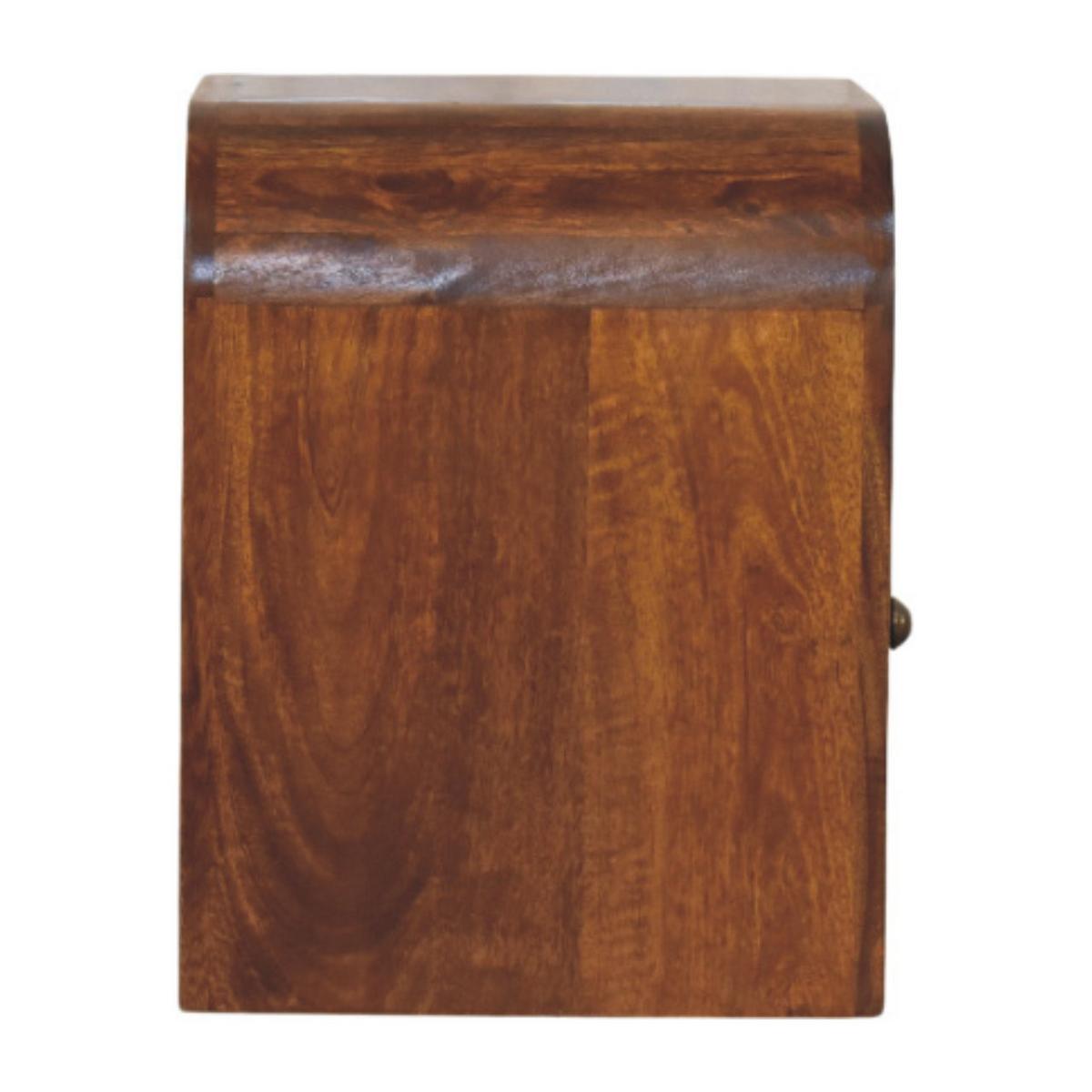 NACHTTISCH Massivholz Darcy Kastanienbraun, 1 Schublade und Offenes Regal, Dunkelbraun - Dunkelbraun/Messingfarben, Mangoholz/Holz (45/45/35cm) - Artisan Furniture