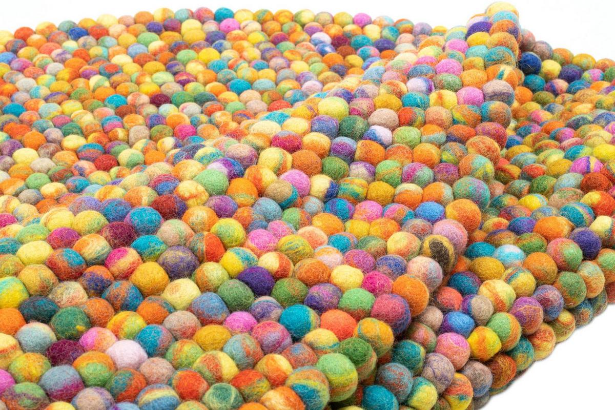 FILZTEPPICH Felty 120x120 cm - Multicolor, Textil (120/120cm) - THEKO