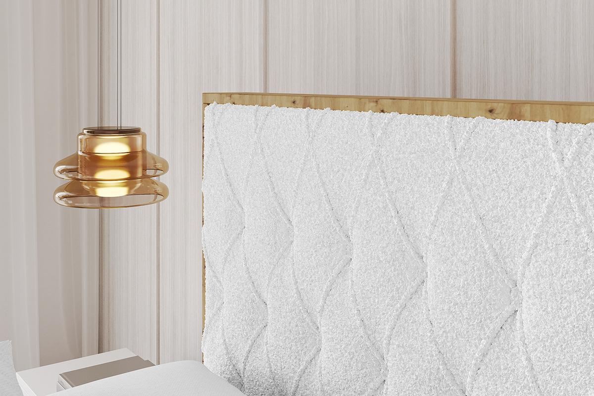 POLSTERBETT mit Bettkasten, Fußteil und Lattenrost, Boxbett ohne Matratze - ENZO5-Z 200x200 Weiß - Weiß, Holzwerkstoff/Textil (200/200cm) - ALTDECOR