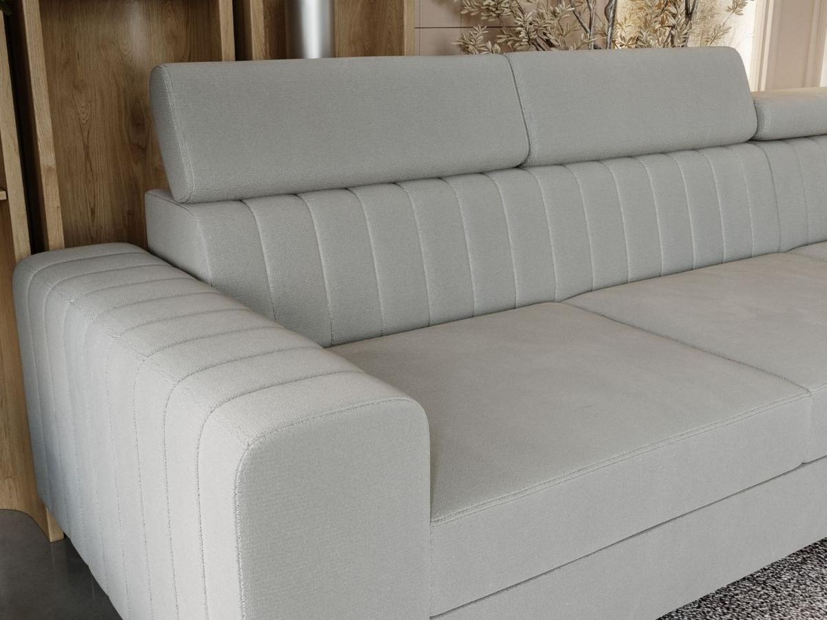 ECKSOFA Berona Grau Rechts - Grau, Holz/Textil (255/190cm) - Graingold