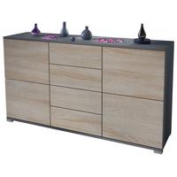 SIDEBOARD Rova Eiche sägerau - Eiche San Remo, Holzwerkstoff (138.5/75.5/35cm) - Vladon