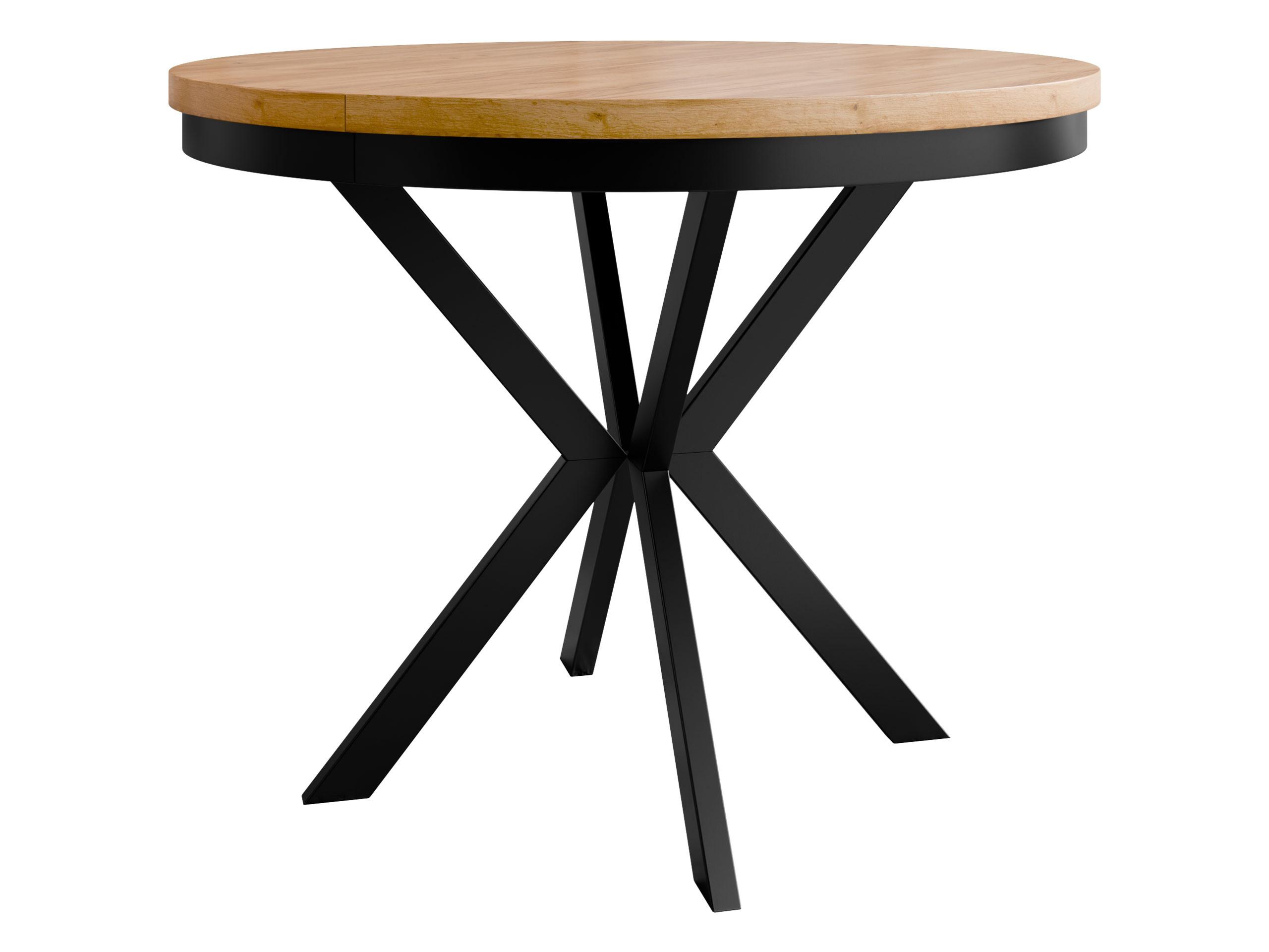 ESSTISCH ausziehbar Edder 120 - Eichefarben/Schwarz, Holzwerkstoff/Metall (120/120/76cm) - MIRJAN24