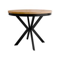 ESSTISCH ausziehbar Edder 90 - Eichefarben/Schwarz, Holzwerkstoff/Metall (90/90/76cm) - MIRJAN24