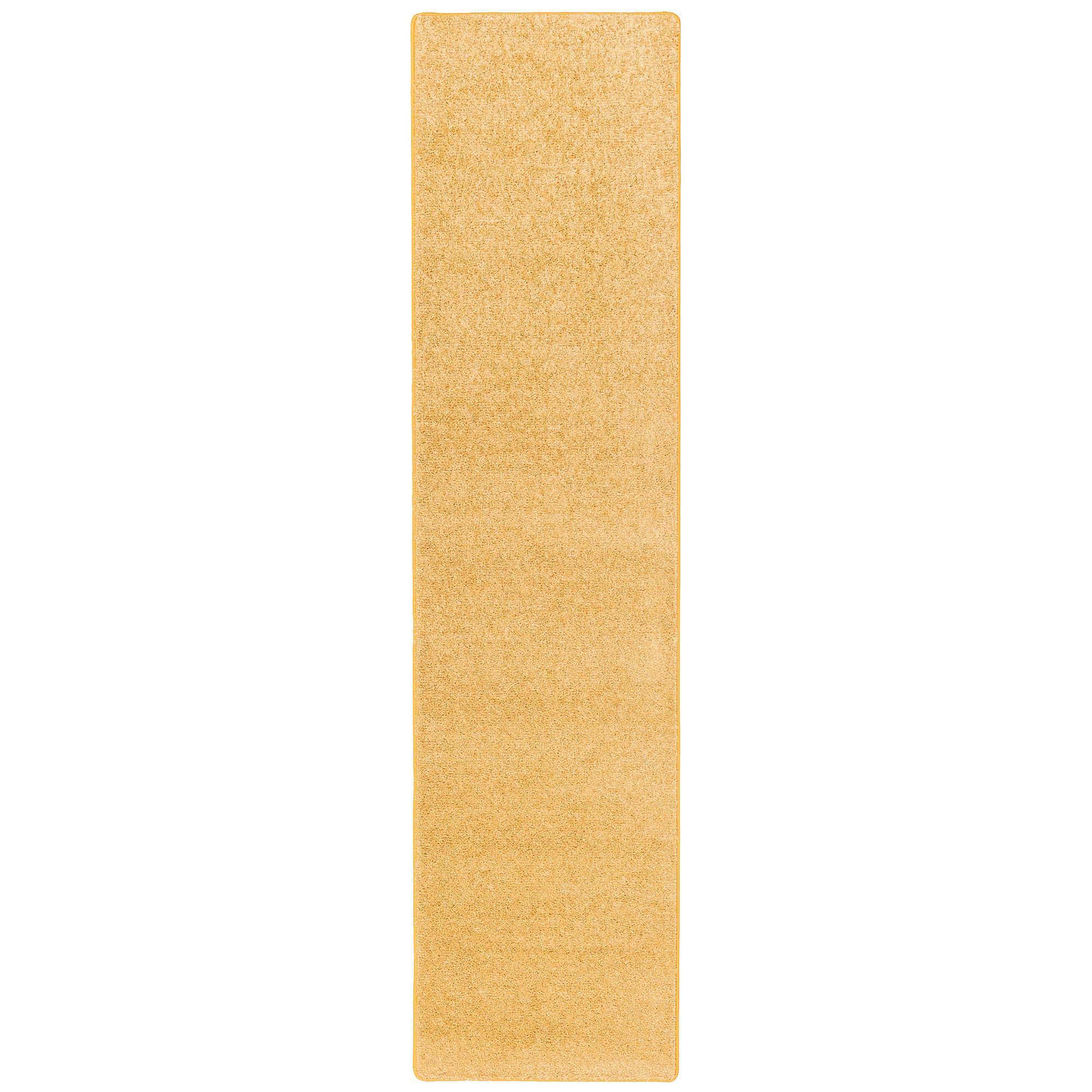 HOCHFLOR VELOURS TEPPICH LÄUFER MONA - Currygelb, Textil (80/320cm) - Snapstyle