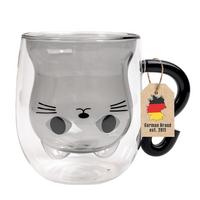 THERMO GLAS Design Katze 200ml - Schwarz, Glas - Intirilife