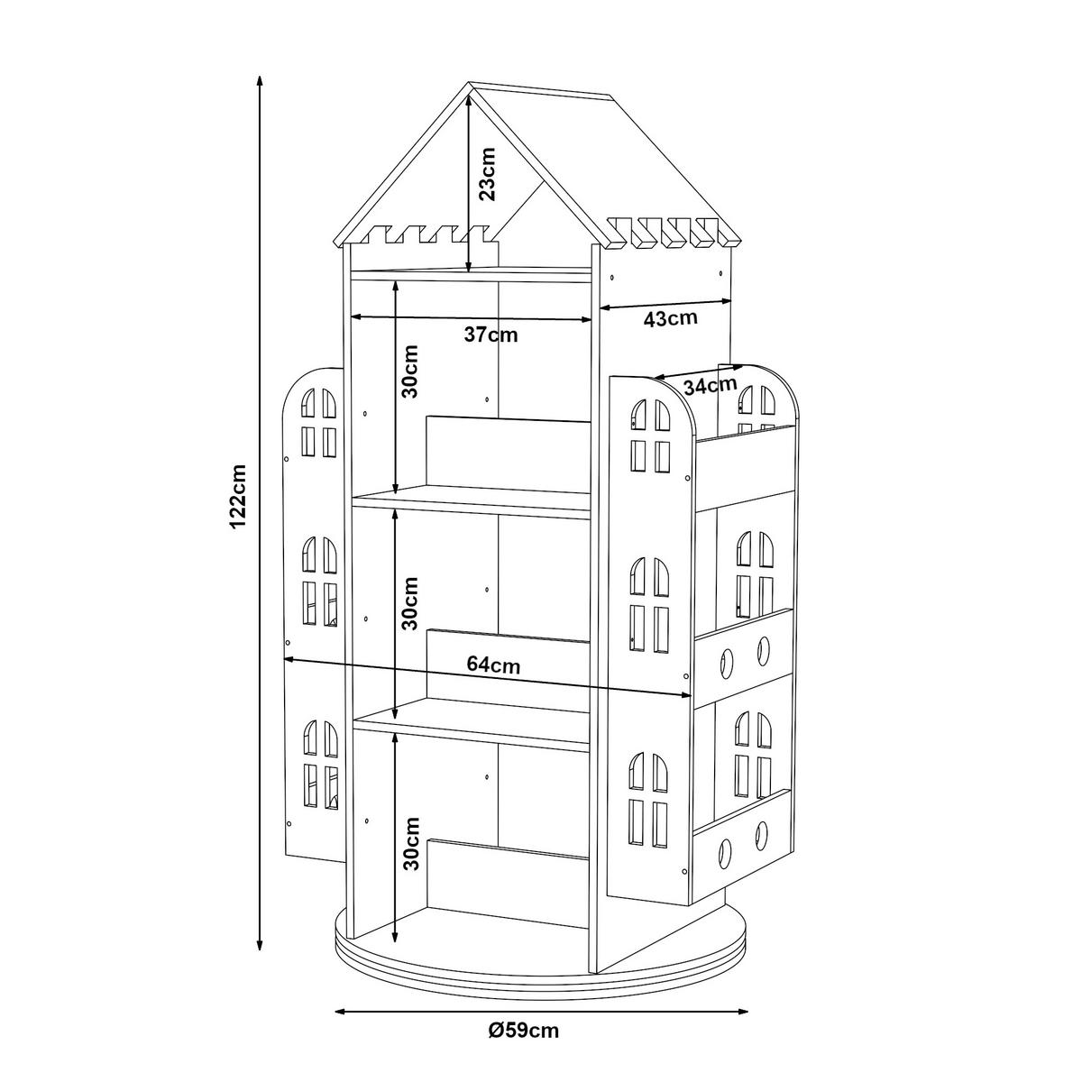 KINDERREGAL Sanköre - Naturfarben, Holz (64/122/43cm) - [en.casa]