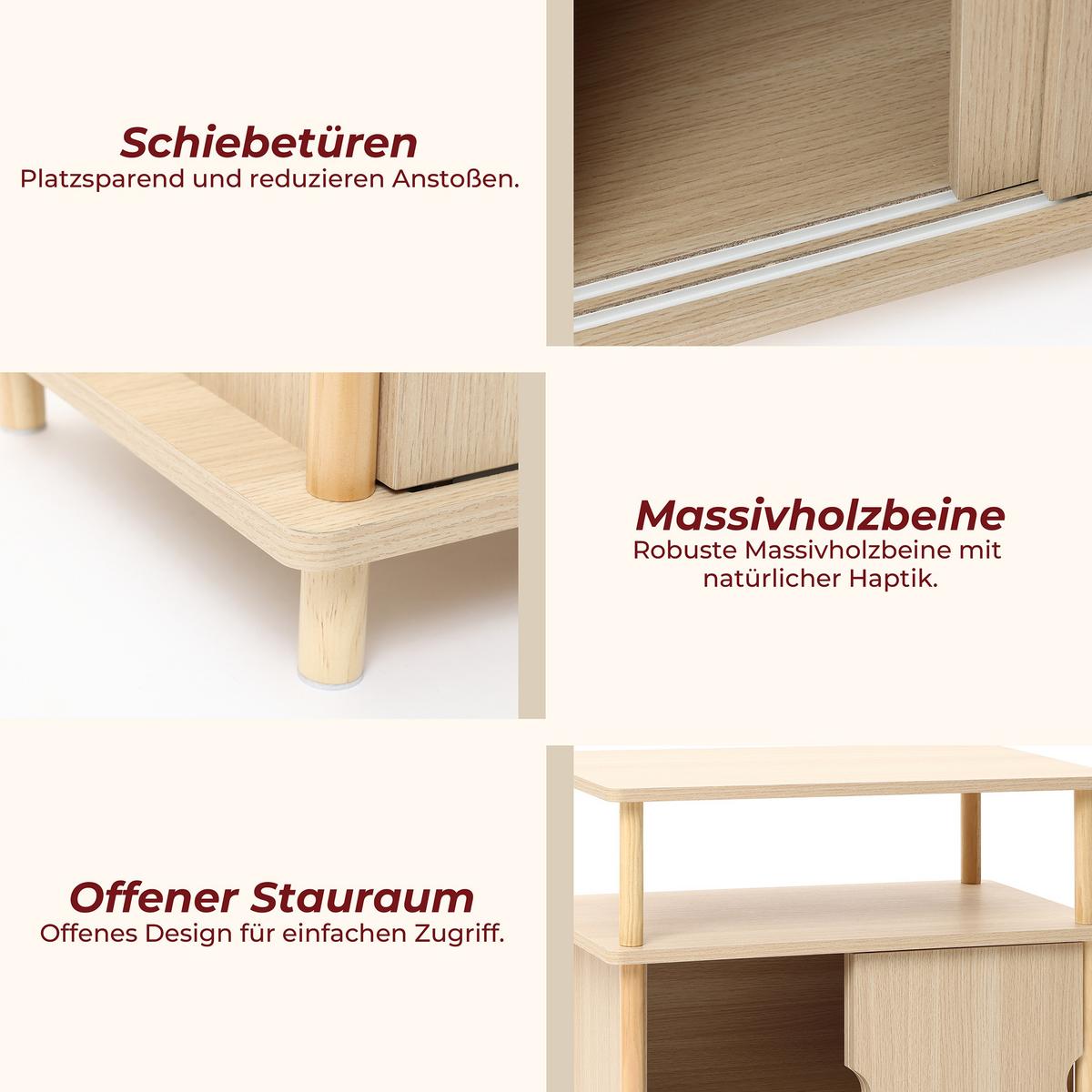 SIDEBOARD | B60 x T35 x H60 cm - Eichefarben, Holz/Holzwerkstoff (60/60.5/35cm) - Hometopia