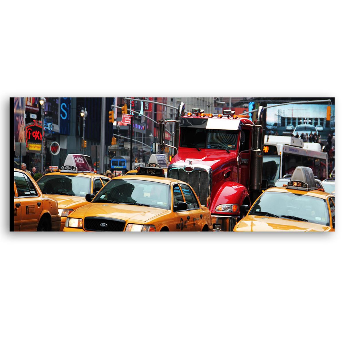 WANDBILD belebte straße in new york - Multicolor, Textil (90/30cm) - Feeby